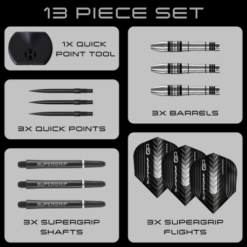 Harrows SUPERGRIP QP Bomb Steeldart-Set 22 oder 25 Gramm